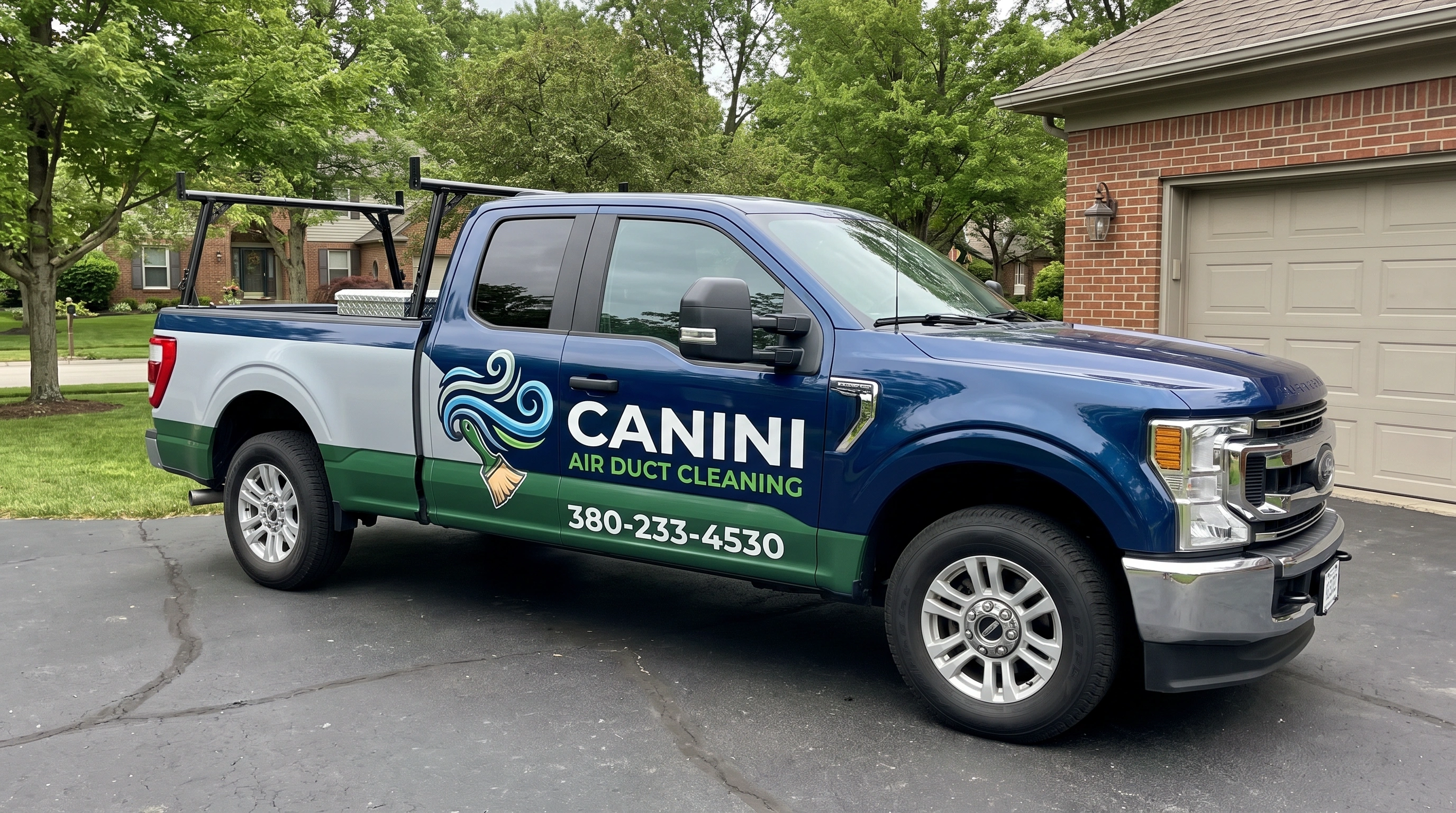 Air duct cleaning technician at work in a Columbus, OH home